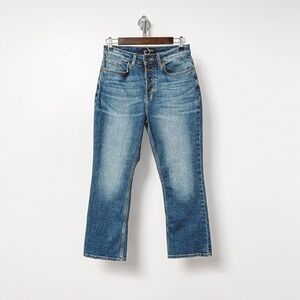 Lee Regular Fit High Rise Winter Casual Button‎ Fly Crop Denim Jeans Medium